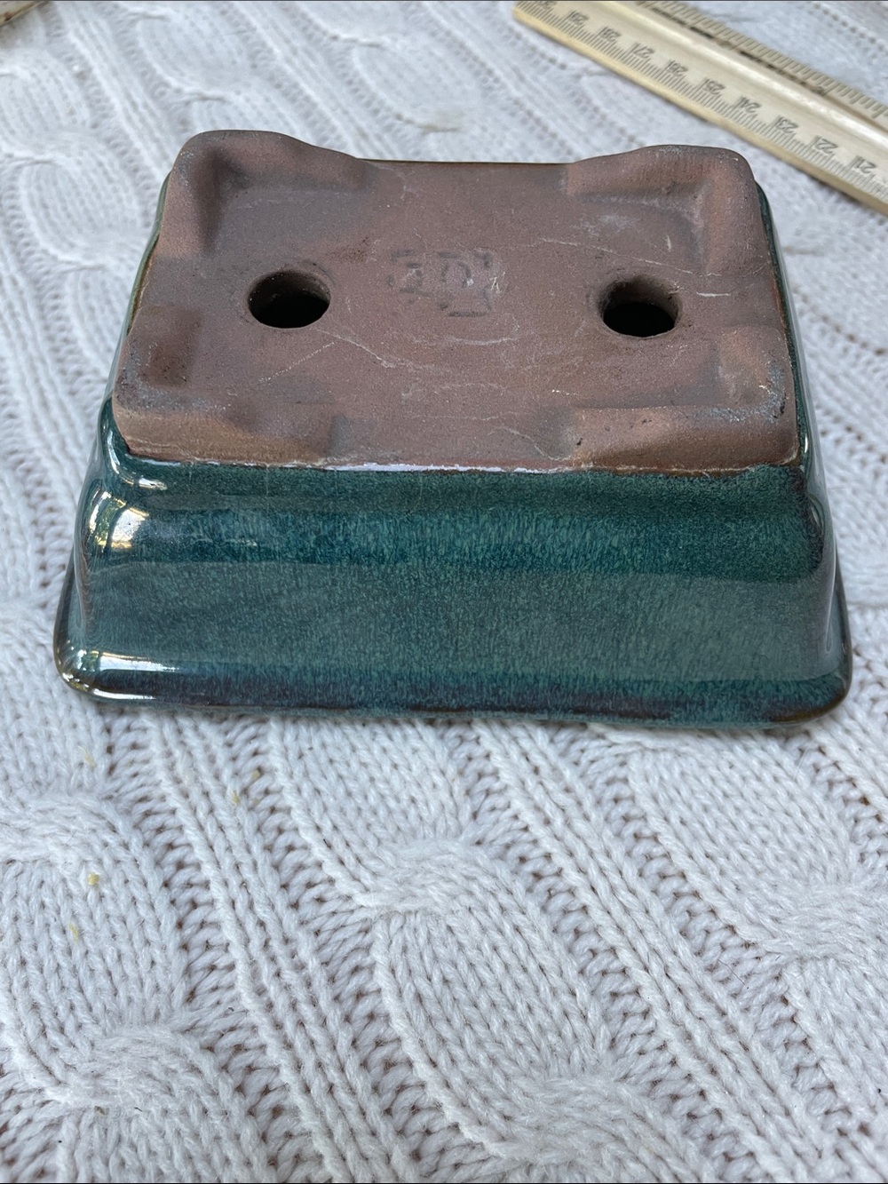 Bonsai Blue Ceramic Terracotta Planter 5”L x 3.5”W x 2” H like new